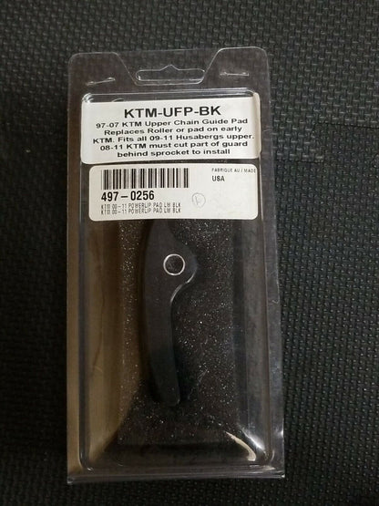 T.M. Designworks KTM-UFP-BK Upper Frame Pad Chain Guide Pad Powerlip Pad Black