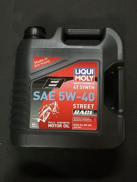 LIQUI MOLY Motorbike Street Race Motor Oil 4T Synth 4 Liter 5W-40 P/N 20076