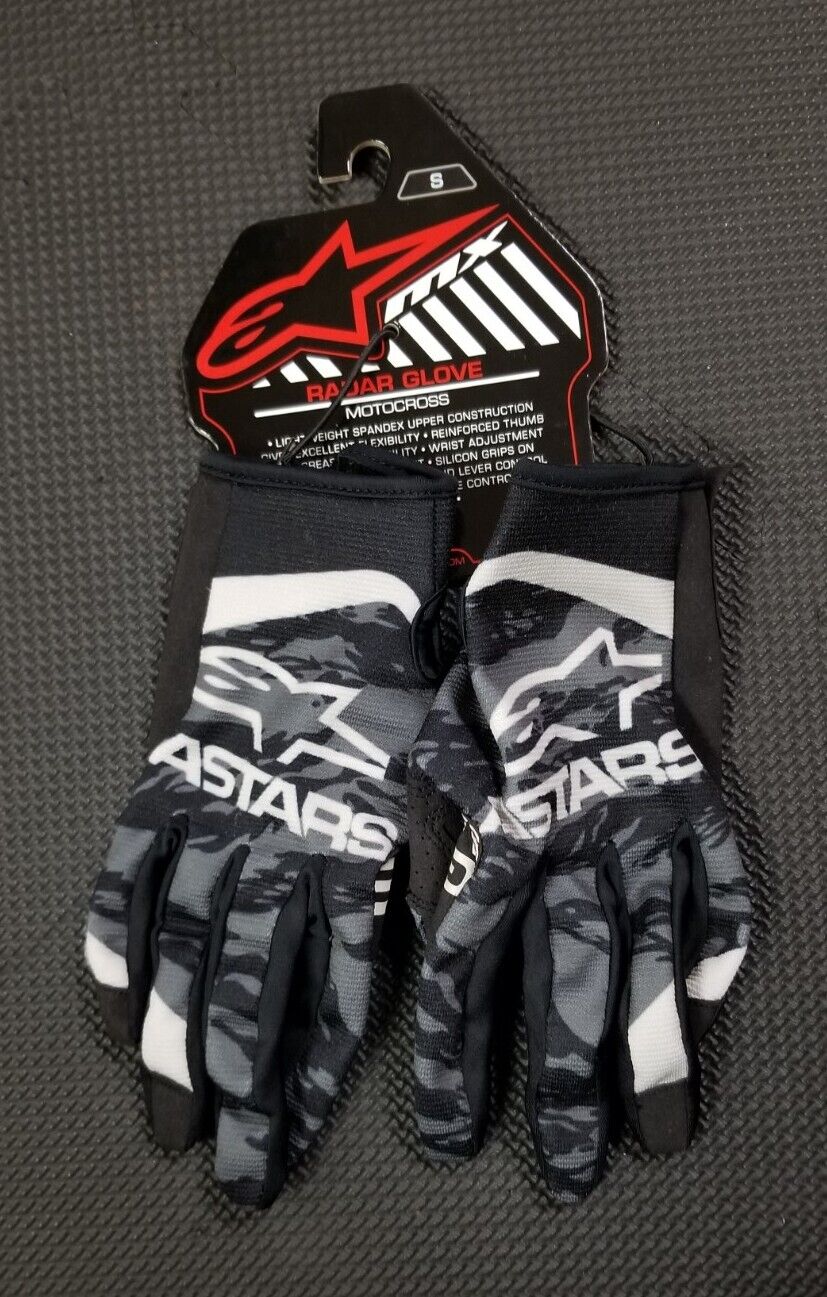 Alpinestars Radar Glove Motocross Gloves Adult Size Small Black Gray