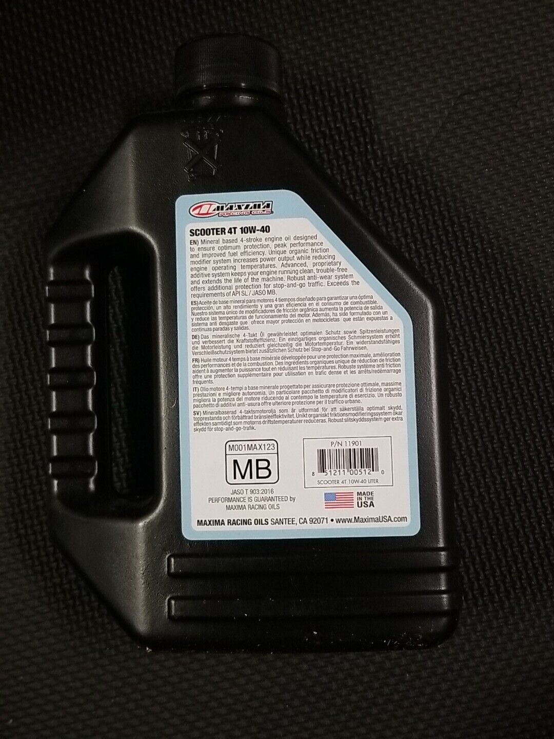 Maxima Racing OIls Scooter 4T SAE 10W-40 - 1 US quart - 11901