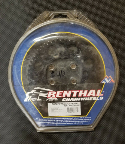 Renthal 49T Ultralight Aluminum Rear Sprocket Black 121U-428-49GPBK NOS B#5