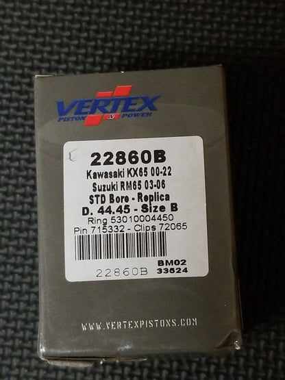 Vertex 22860B Replica Piston Kit 44.45 Bore Kawasaki KX 65 00-22 Suzuki RM65 03