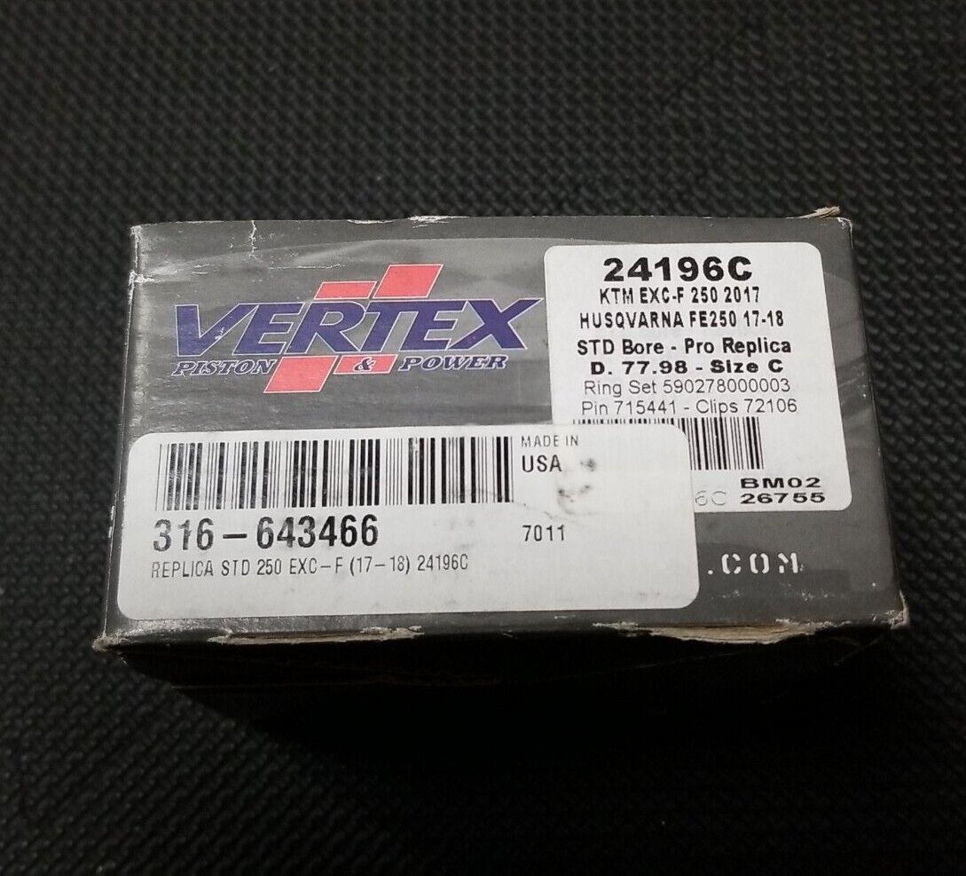 Vertex 24196C Piston Kit - Standard Bore 77.98mm KTM EXC-F 250 Husqvarna FE250