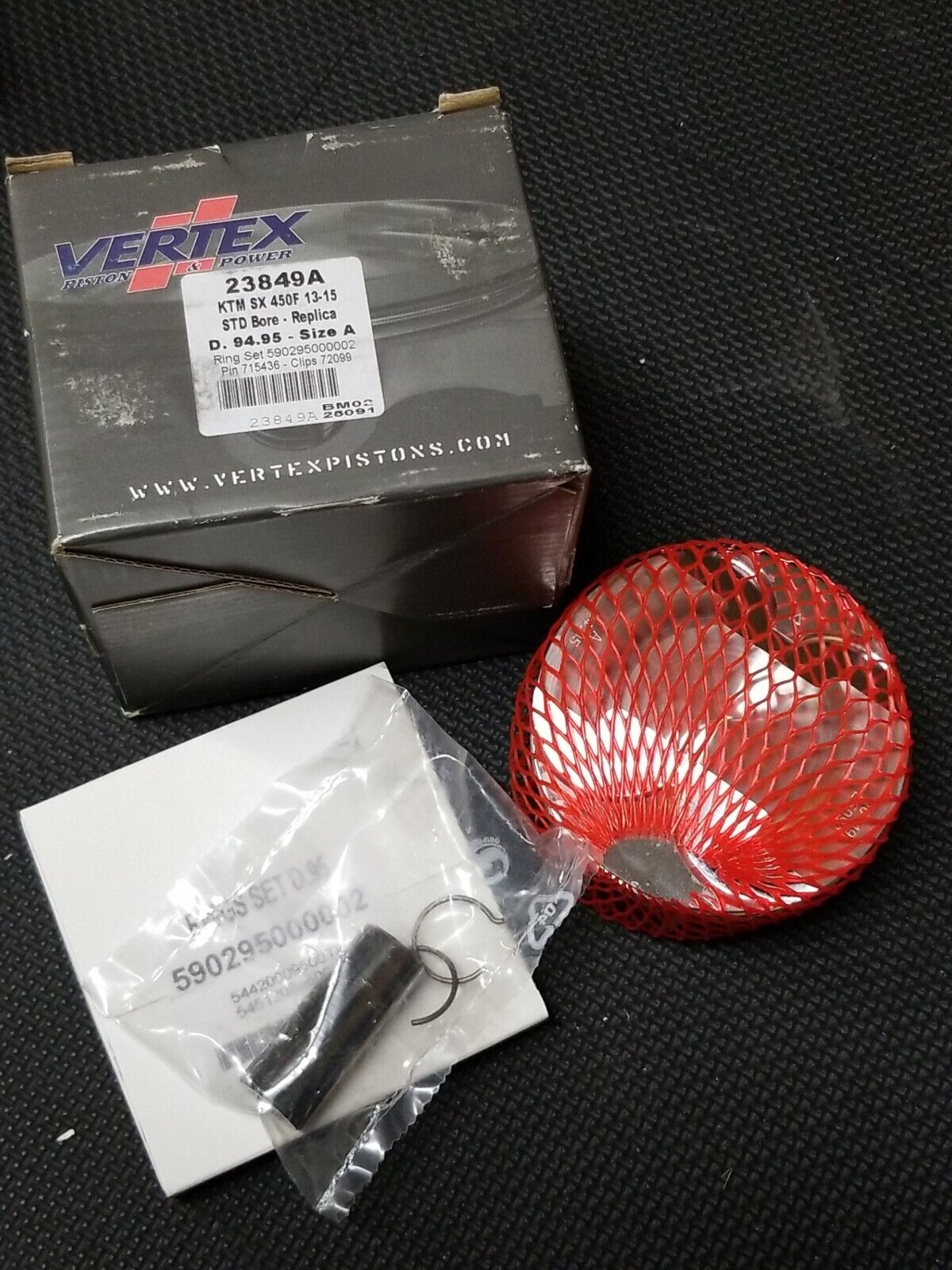 Vertex 23849A Piston Kit - Standard Bore 94.95mm KTM SX 450F (2S)