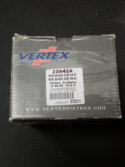 Vertex 22942A Piston Kit - Standard Bore 94.93mm KTM SX EXC 520F 525F (2S)