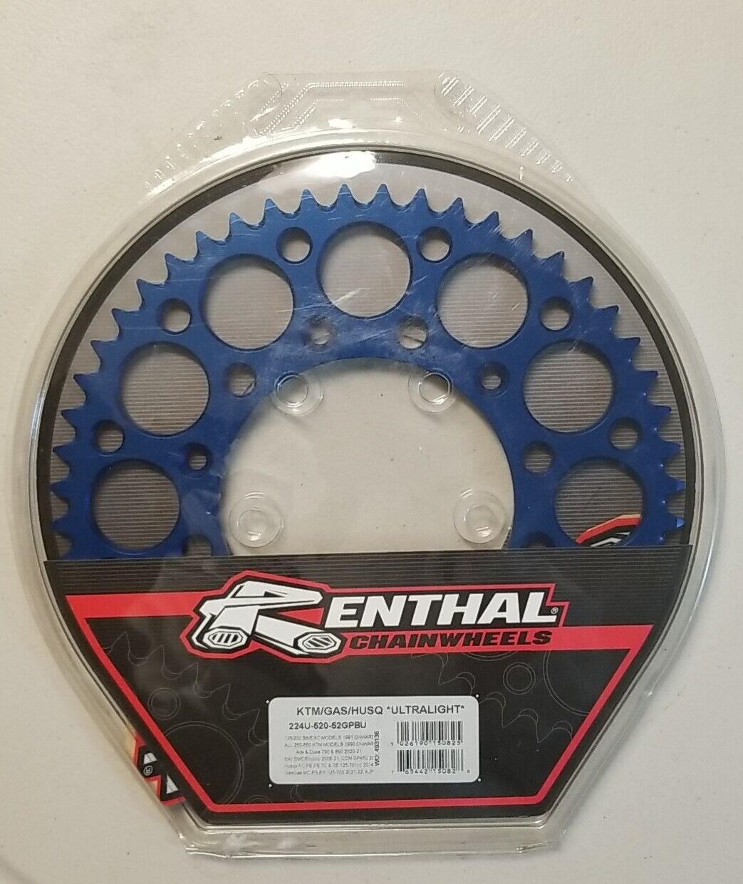 Renthal Ultralight Rear Sprocket Blue 224U-520-52GPBU KTM GAS Husqvarna