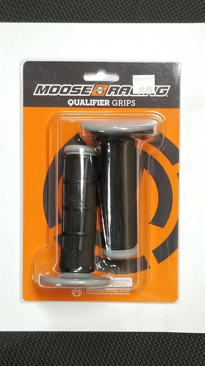 Moose Racing Qualifier Grips Black Gray P/N 0630-2662 Half Waffle