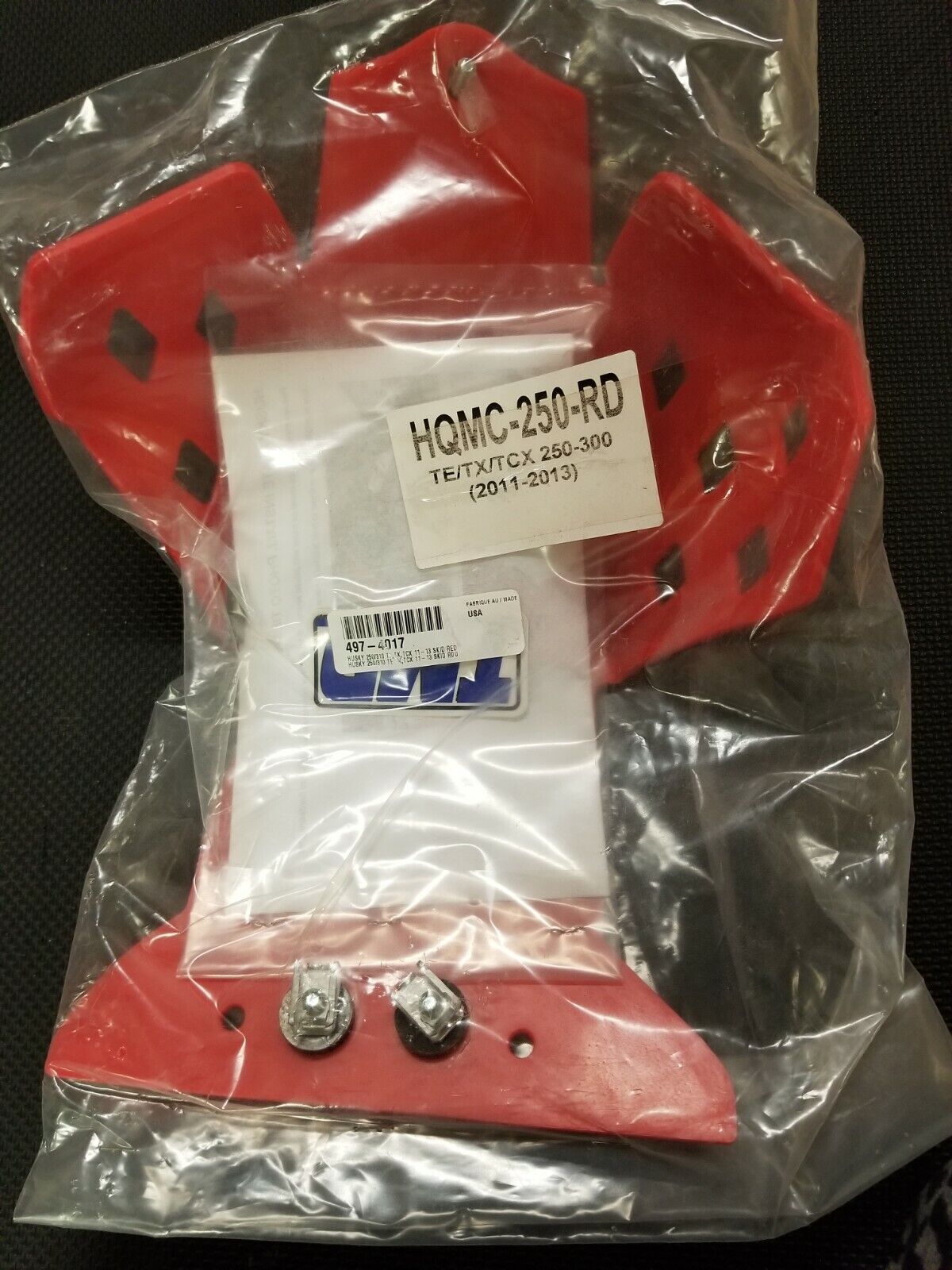 TM Designworks Skid Plate HQMC-250-RD RED HUSQVARNA (11-13) TE, TX, TCX 250