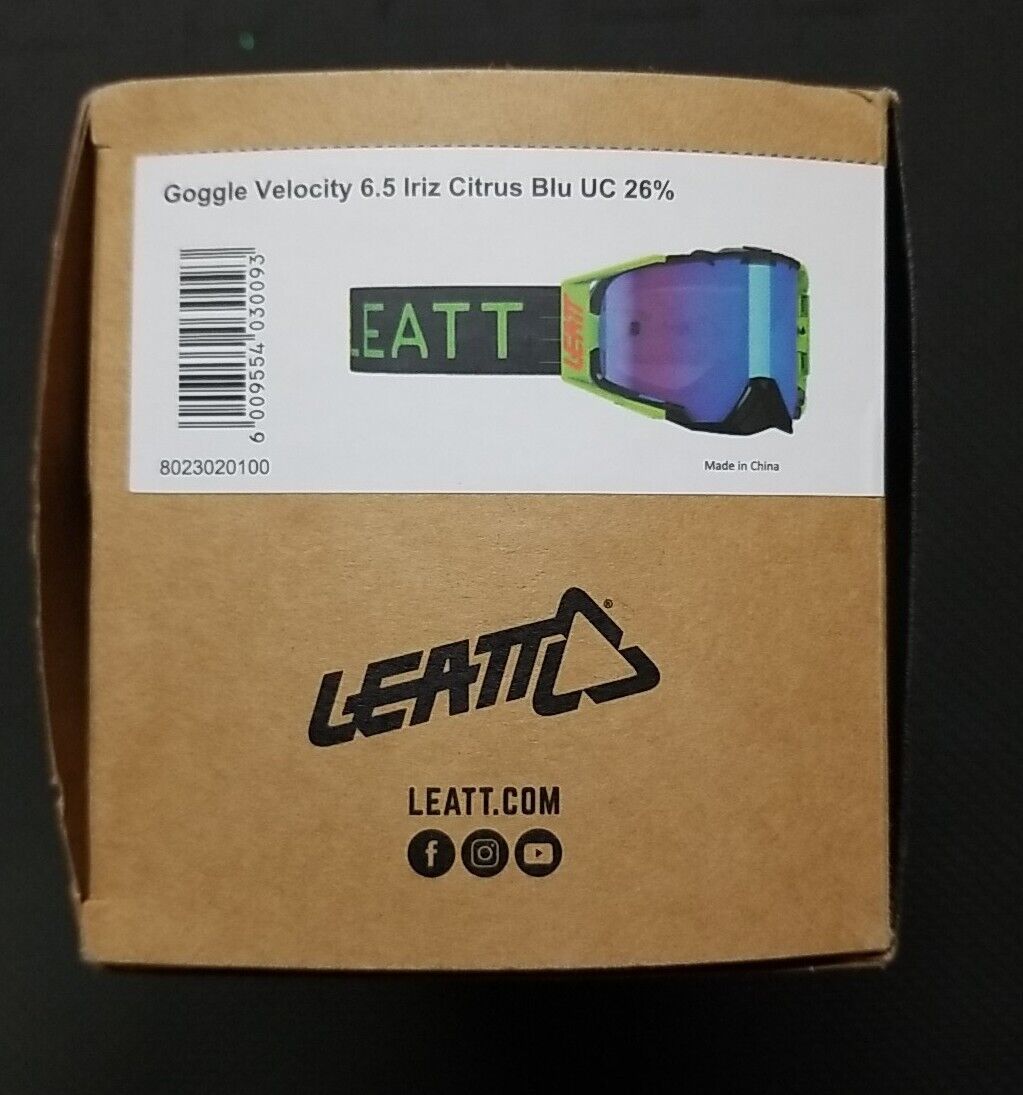 Leatt Bullet Proof Velocity 6.5 Iriz Goggles Citrus Blue Motocross MX Offroad