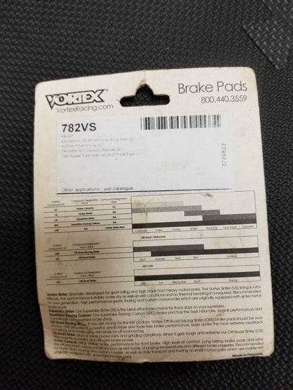 Vortex Racing Front Brake Pads Sinter Street 782VS Triumph 675 Daytona NOS (B#3)