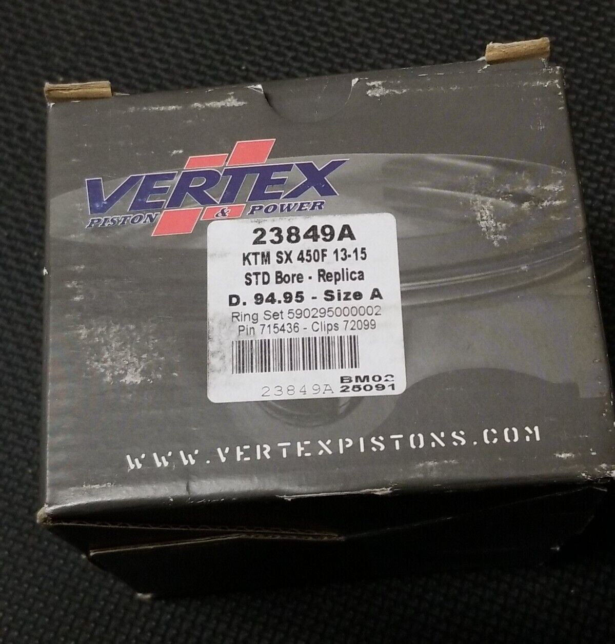 Vertex 23849A Piston Kit - Standard Bore 94.95mm KTM SX 450F (2S)