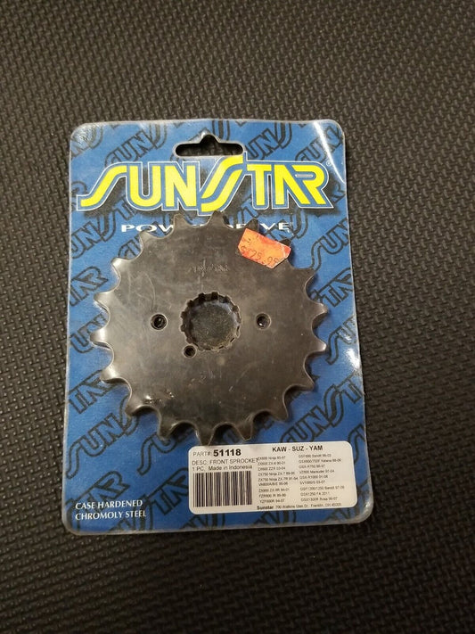 Sunstar Front Sprocket 18T 51118 Kawasaki Suzuki Yamaha