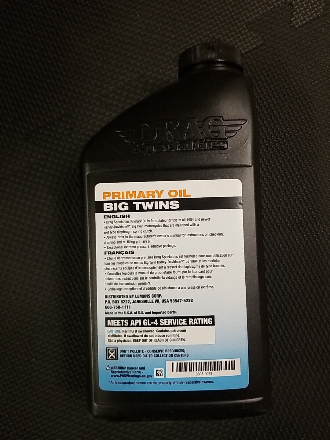 Drag Specialties Big Twins Primary Oil 1 Quart 3603-0072