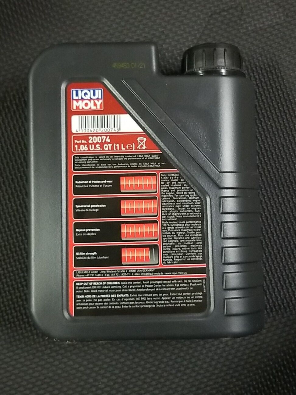 LIQUI MOLY Street Race Motor Oil 4T Synth 1 Liter 5W-40 20074