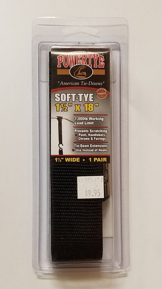 Powertye Soft-Tye Tiedown 1.5" X 18" Black 29-1076