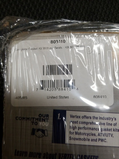 Vertex Complete Gasket Set Without Seals 808410 - Kawasaki KX 80 1998 - 2000 (6D